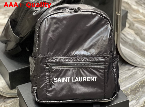 Saint Laurent Nuxx Backpack in Nylon Silver Black Replica