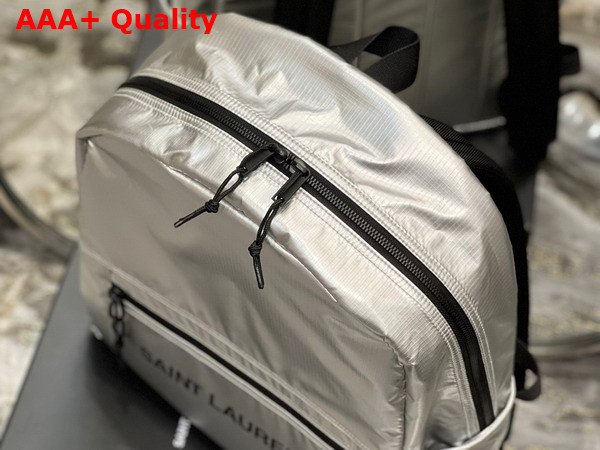 Saint Laurent Nuxx Backpack in Silver Nylon Replica