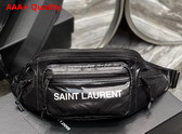 Saint Laurent Nuxx Crossbody Bag in Nylon Black and Platinum Replica