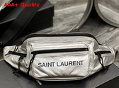 Saint Laurent Nuxx Crossbody Bag in Silver Nylon Replica