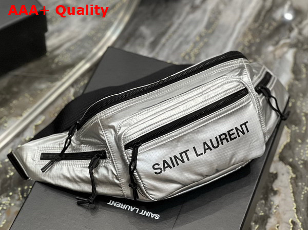 Saint Laurent Nuxx Crossbody Bag in Silver Nylon Replica