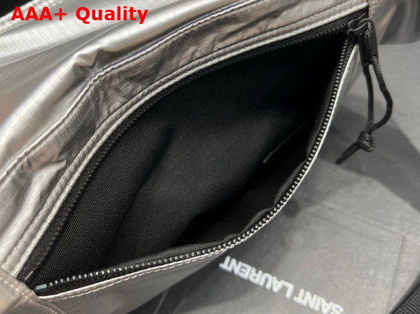 Saint Laurent Nuxx Crossbody Bag in Silver Nylon Replica