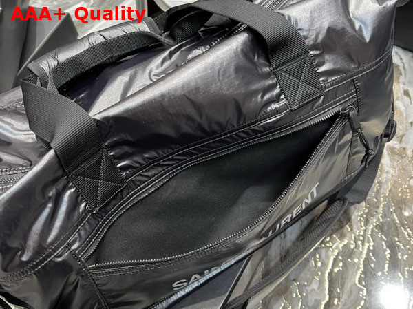 Saint Laurent Nuxx Duffle in Nylon Black and Platinum Replica