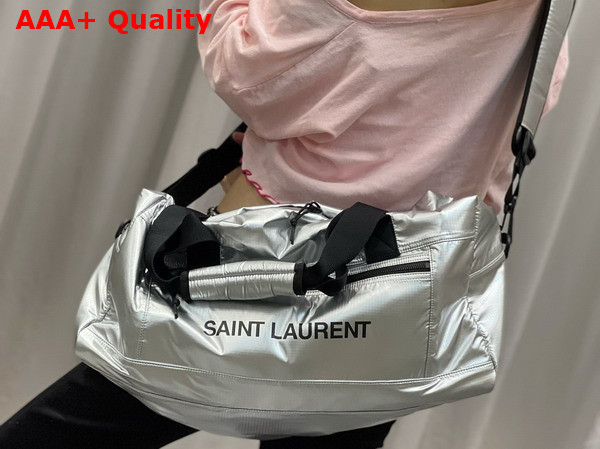 Saint Laurent Nuxx Duffle in Silver Nylon Replica
