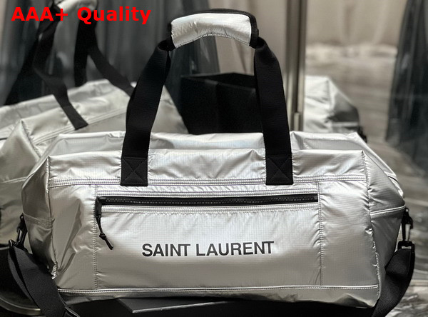 Saint Laurent Nuxx Duffle in Silver Nylon Replica