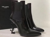 Saint Laurent Opyum 110 Ankle Boot Black Patent Leather and Chrome For Sale