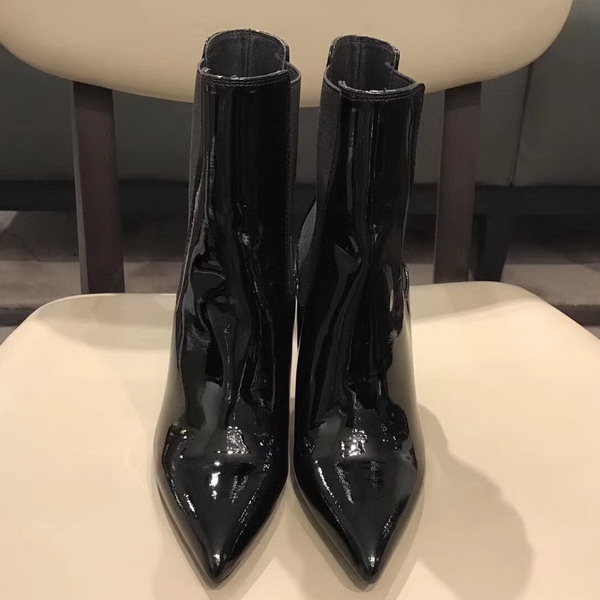 Saint Laurent Opyum 110 Ankle Boot Black Patent Leather and Chrome For Sale