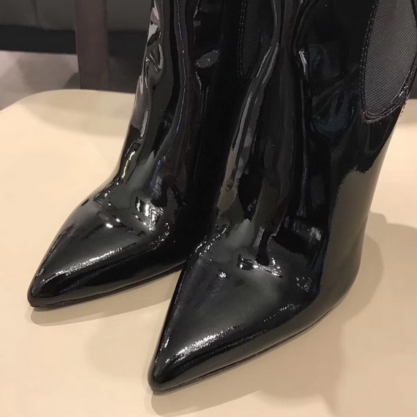 Saint Laurent Opyum 110 Ankle Boot Black Patent Leather and Chrome For Sale