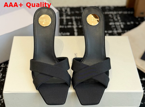 Saint Laurent Opyum Mules in Black Grosgrain 8189319 Replica