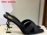 Saint Laurent Opyum Mules in Black Grosgrain 8189319 Replica