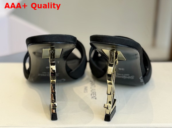 Saint Laurent Opyum Mules in Black Grosgrain 8189319 Replica