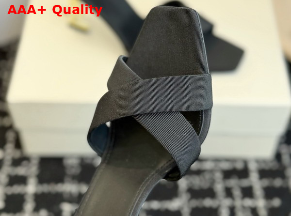 Saint Laurent Opyum Mules in Black Grosgrain 8189319 Replica
