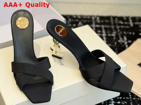 Saint Laurent Opyum Mules in Black Grosgrain 8189319 Replica