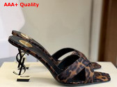 Saint Laurent Opyum Mules in Leopard Grosgrain 8189319 Replica