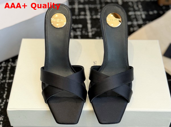Saint Laurent Opyum Mules in Satin Crepe Black 8189319 Replica