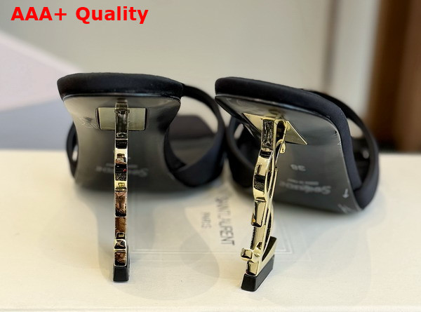 Saint Laurent Opyum Mules in Satin Crepe Black 8189319 Replica