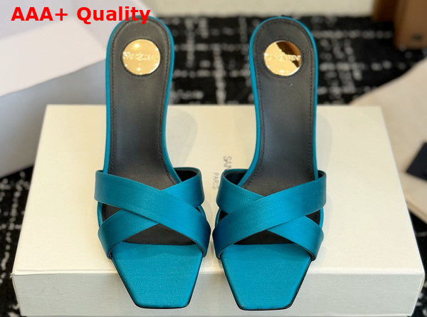 Saint Laurent Opyum Mules in Satin Crepe Canard 8189319 Replica