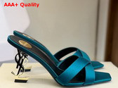 Saint Laurent Opyum Mules in Satin Crepe Canard 8189319 Replica