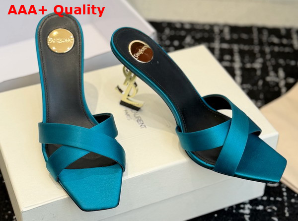 Saint Laurent Opyum Mules in Satin Crepe Canard 8189319 Replica