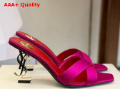 Saint Laurent Opyum Mules in Satin Crepe Fuchsia 8189319 Replica