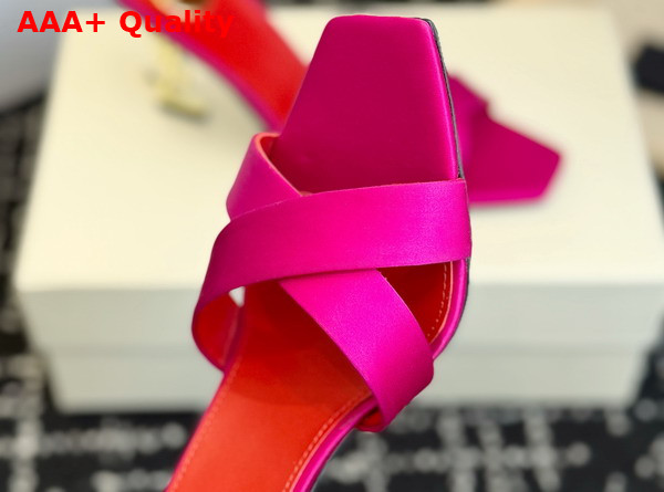 Saint Laurent Opyum Mules in Satin Crepe Fuchsia 8189319 Replica