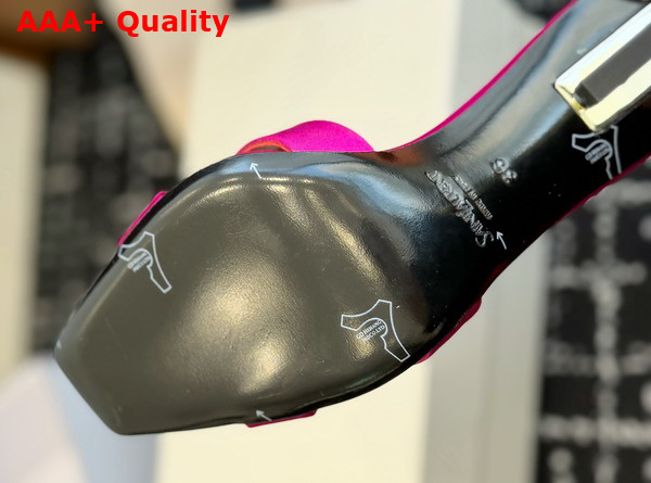 Saint Laurent Opyum Mules in Satin Crepe Fuchsia 8189319 Replica