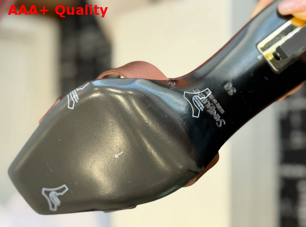 Saint Laurent Opyum Mules in Satin Crepe Manioc Brown 8189319 Replica