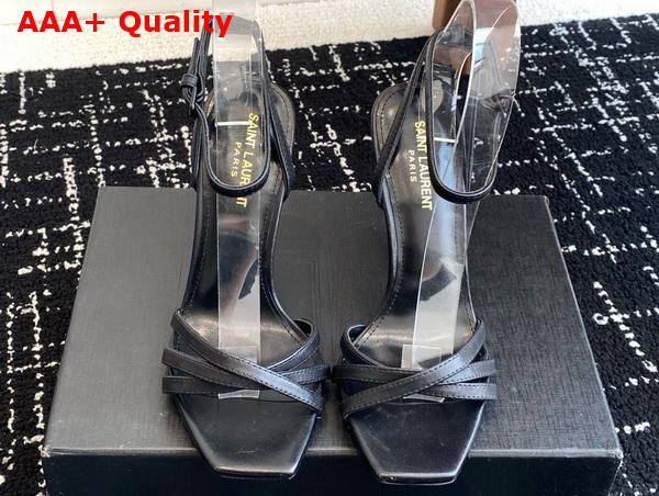 Saint Laurent Opyum Sandals in Black Leather Replica