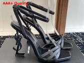 Saint Laurent Opyum Sandals in Black Leather Replica