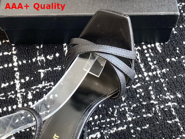 Saint Laurent Opyum Sandals in Black Leather Replica