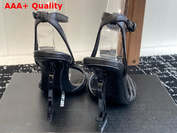 Saint Laurent Opyum Sandals in Black Leather Replica