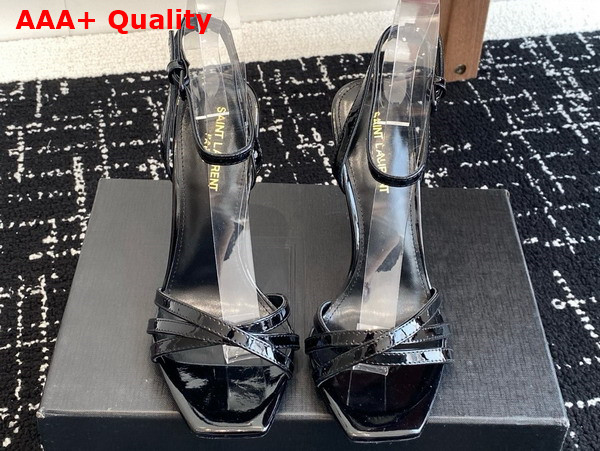 Saint Laurent Opyum Sandals in Black Leather Replica
