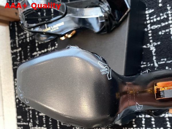 Saint Laurent Opyum Sandals in Black Leather Replica
