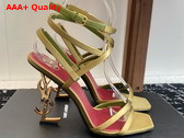 Saint Laurent Opyum Sandals in Cuba Gold Satin Crepe Replica