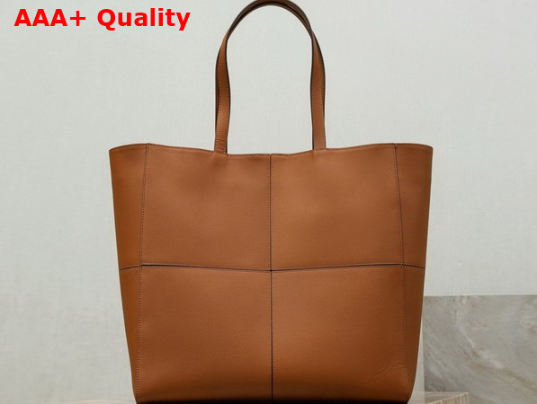 Saint Laurent Paris 4 Carre Tote in Toasted Brown Leather 862368 Replica