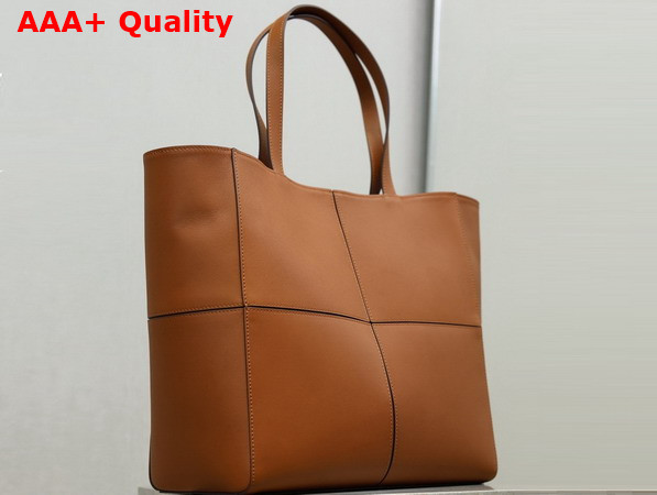 Saint Laurent Paris Small 4 Carre Tote in Leather Toasted Brown 863959 Replica