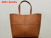 Saint Laurent Paris Small 4 Carre Tote in Leather Toasted Brown 863959 Replica