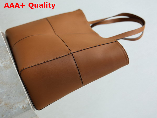 Saint Laurent Paris Small 4 Carre Tote in Leather Toasted Brown 863959 Replica