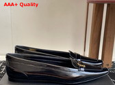 Saint Laurent Poppy Ballerinas in Black Glazed Leather Replica