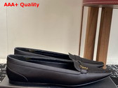 Saint Laurent Poppy Ballerinas in Satin Crepe Black Replica
