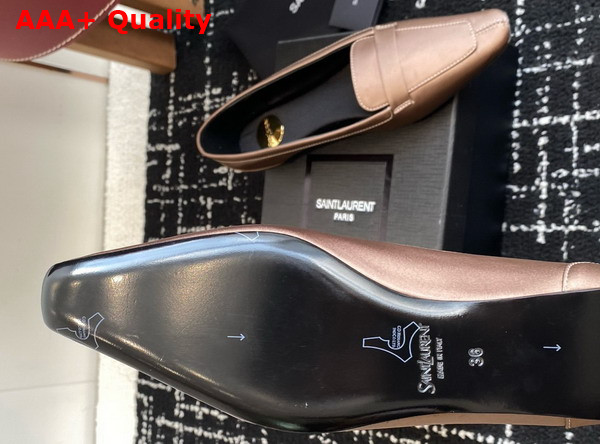 Saint Laurent Poppy Ballerinas in Satin Crepe Brown Replica
