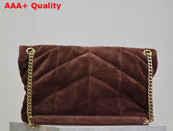 Saint Laurent Puffer Medium Bag in Brown Suede Leather Replica