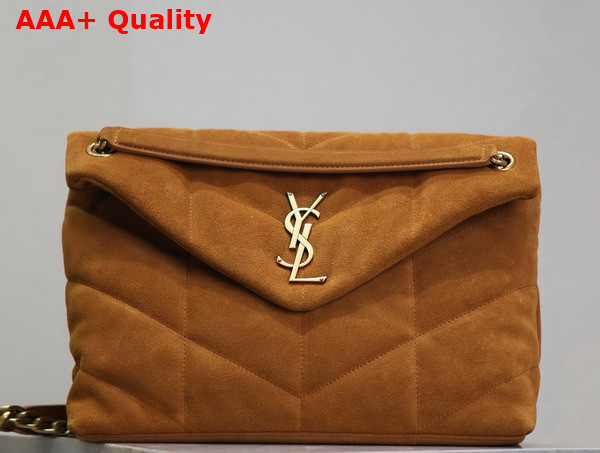 Saint Laurent Puffer Medium Bag in Camel Suede Leather Replica