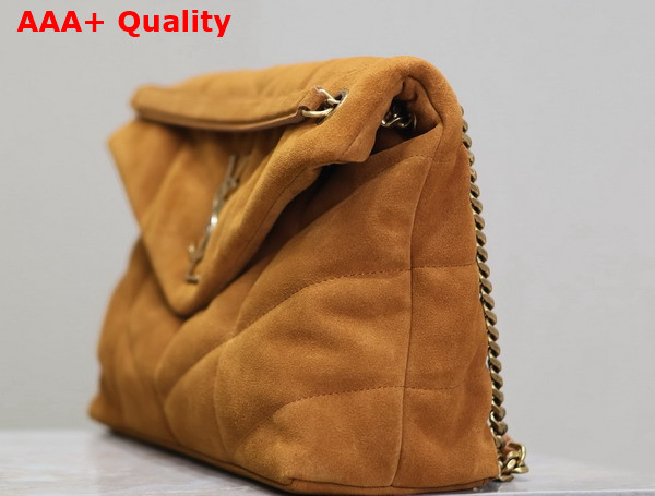 Saint Laurent Puffer Medium Bag in Camel Suede Leather Replica