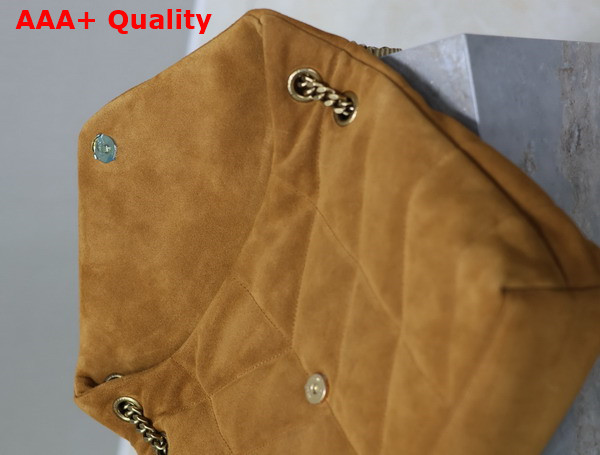 Saint Laurent Puffer Medium Bag in Camel Suede Leather Replica