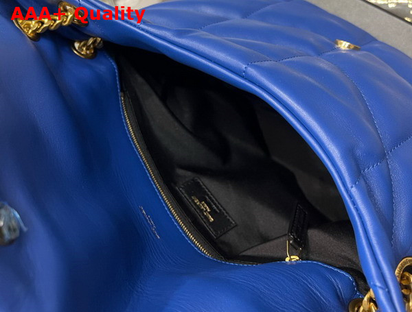 Saint Laurent Puffer Medium Chain Bag in Blue Quilted Lambskin Replica