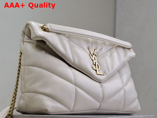 Saint Laurent Puffer Medium in Nappa Leather Blanc Vintage Replica
