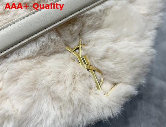 Saint Laurent Puffer Small Bag in Beige Merino Shearling and Lambskin Replica