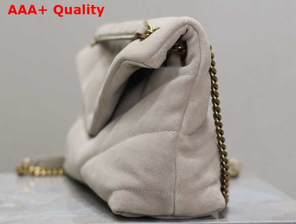 Saint Laurent Puffer Small Bag in Light Grey Suede Replica