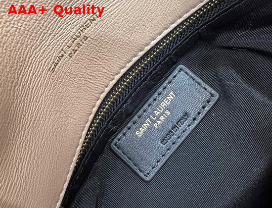 Saint Laurent Puffer Small Bag in Merino Shearling and Lambskin Natural Beige Replica